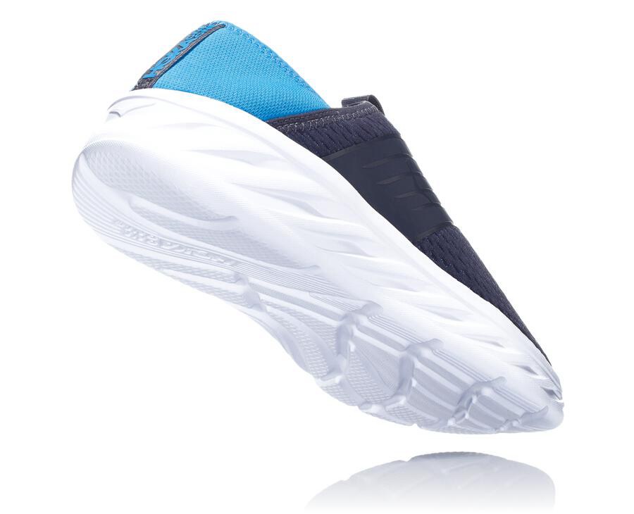 Sandalias Hoka One One Hombre - Ora Recovery - Azul Marino/Blancas - NFM637985